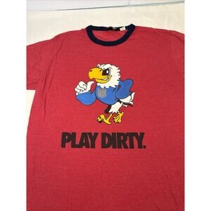 UNDFTD T-shirt Play Dirty Red With Large Logo navy Trim School Skateboarder Soft